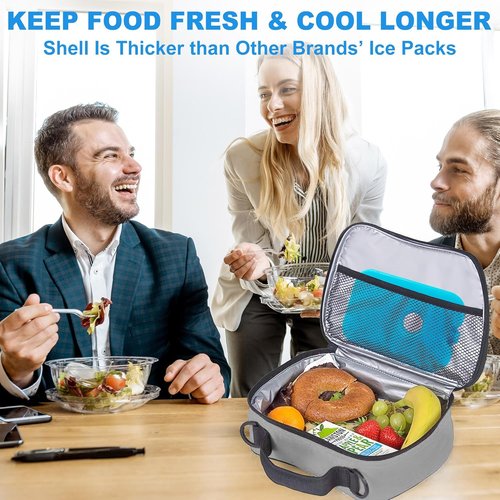 LotFancy Ice Packs - Reusable Freezer Packs for Coolers & Lunch Boxes | Slim Blue, Long-Lasting & Refreezable