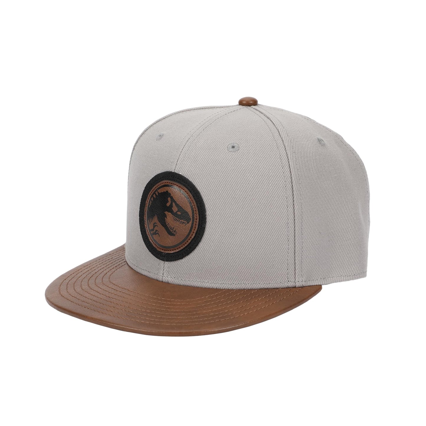 Bioworld Jurassic Park Logo Woven Patch White Snapback Hat