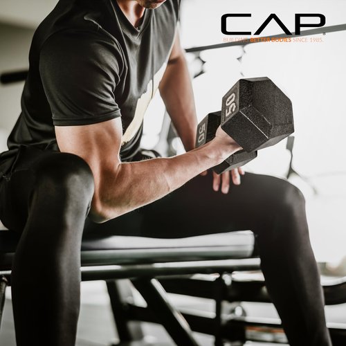 CAP 45 LB Cast Iron Hex Dumbbell Hand Weight - Pair | Black