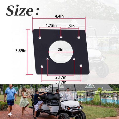 XYgdhqpt Charger Port Cover Plate Adapter Compatible with E-Z-GO Lithium Battery 120 Plug 48V