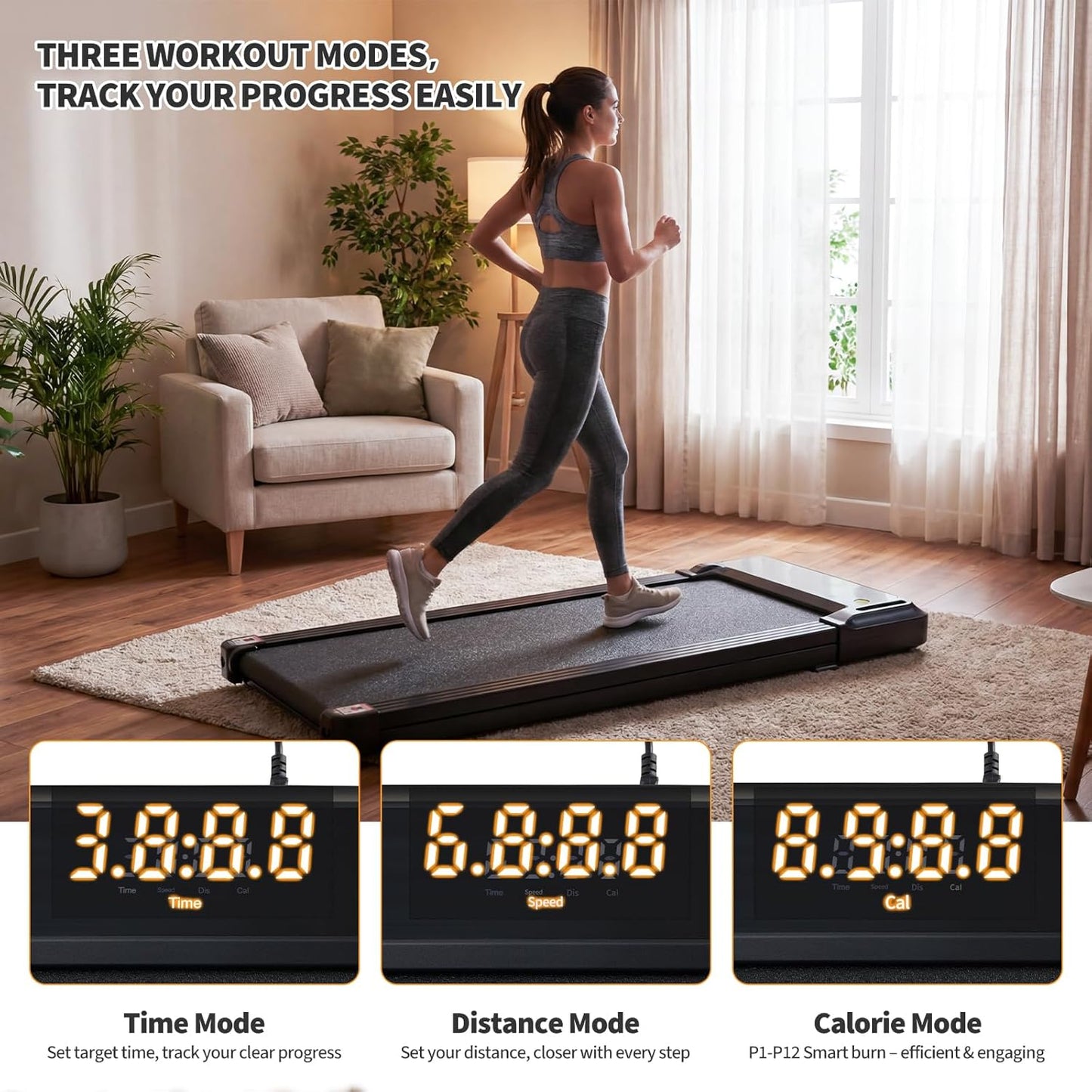 NEWBULIG Under Desk Treadmill - Portable Electric Walking Pad with Remote Control | Quiet Home Fitness Machine