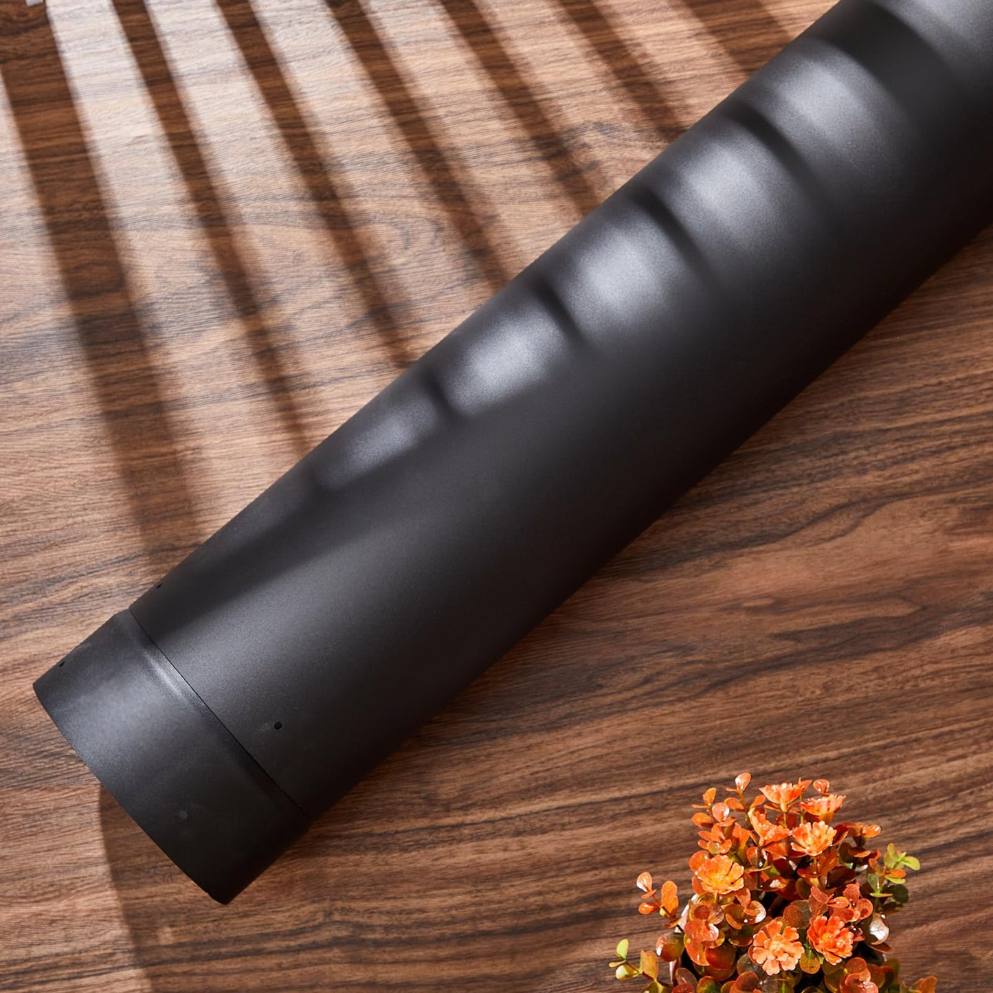 Yaocom 18" to 30" Single Wall Telescoping Pipe 6" Diameter Single Wall Stove Pipe Wood Burning Chimney Pipe, Black