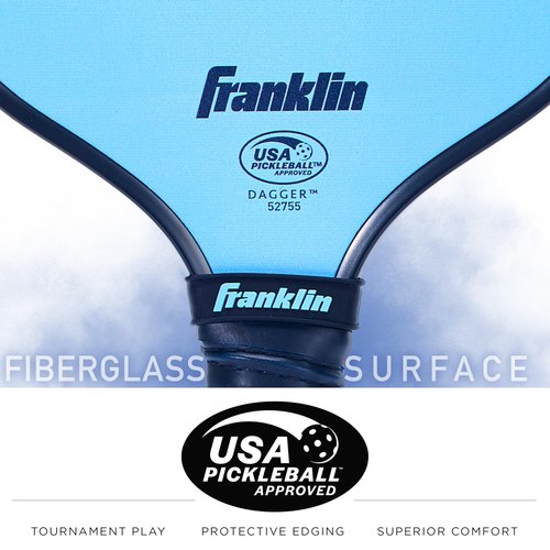 Franklin Sports Pickleball Paddle and Ball Set - (2) Fiberglass Paddles + (4) X-40 Balls - USA Pickleball (USAP) Approved - 2 Player Set
