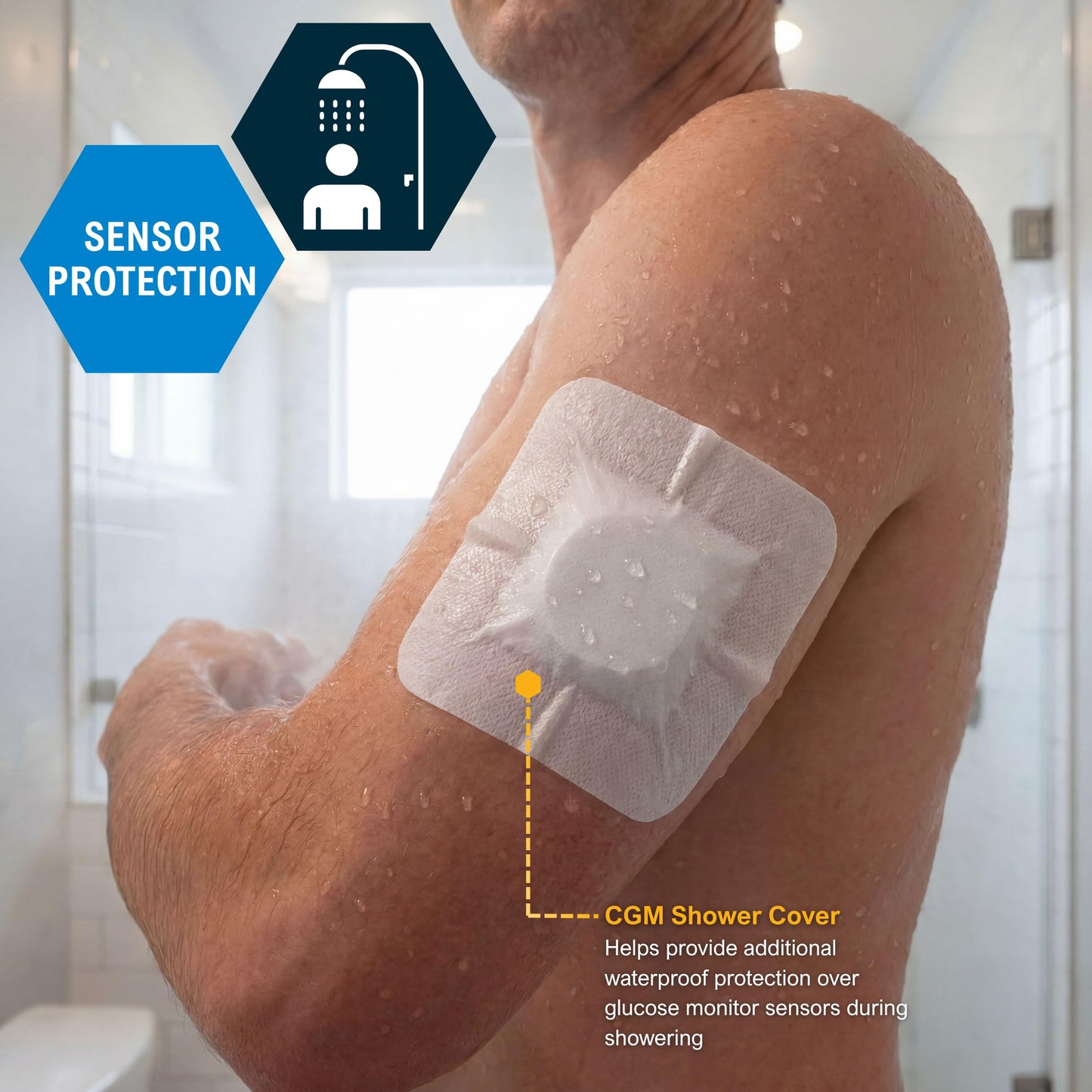 MED PRIDE Waterproof Foam Composite Dressing Pads for Shower, Sterile, for Pressure Ulcers, Post-Op Injuries (6x6 Inch (Pack of 10))