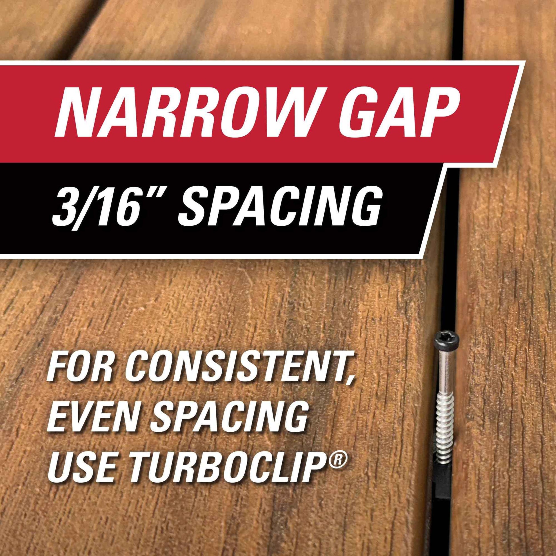 TurboClip 89292 Narrow Gap Universal Hidden Deck Fasteners, (1 Box of 192)