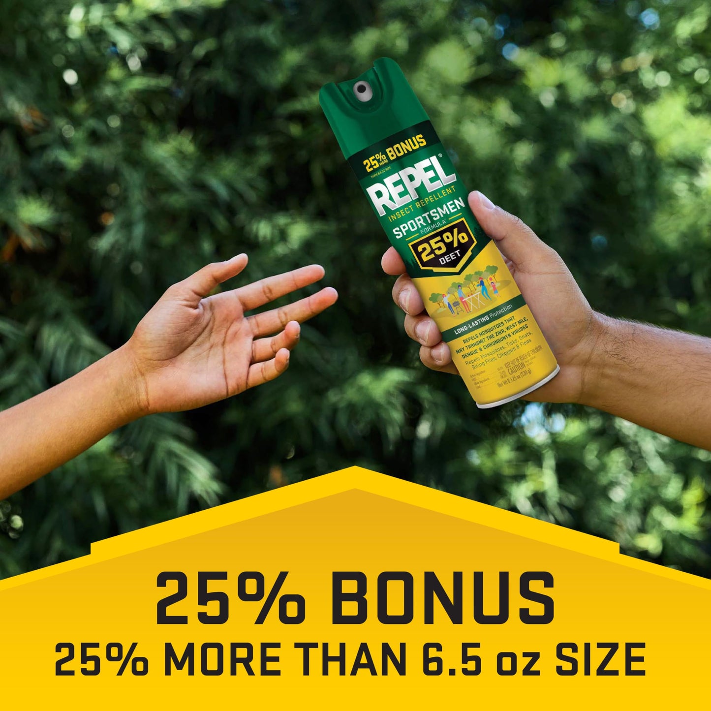 Repel Insect Repellent Sportsmen Formula 25% DEET, 8.125 Ounces, Bonus Aerosol with 25% DEET to Repel Mosquitoes, Ticks, Gnats, Biting Flies, Chiggers and Fleas for Long-Lasting Protection