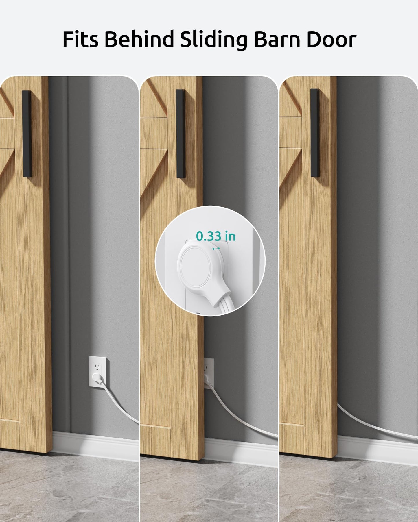 Flat Extension Cord 6ft, NUTICT Indoor 3 Prong Cord Extension with 900J Surge Protector, 13A/1625W, Low Profile Right Angle Flat Wall Plug, 3 Way Small Outlet Extender for Kitchen Home Office, White