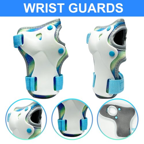ENHERWE Girls Kids Protective Gear Set for Skateboard,Cycling Bike Roller Skates,Inline Skating,Scooter,Include Kids Knee Pads and Wrist Guards and Elbow Pads Set for 6-12 Years