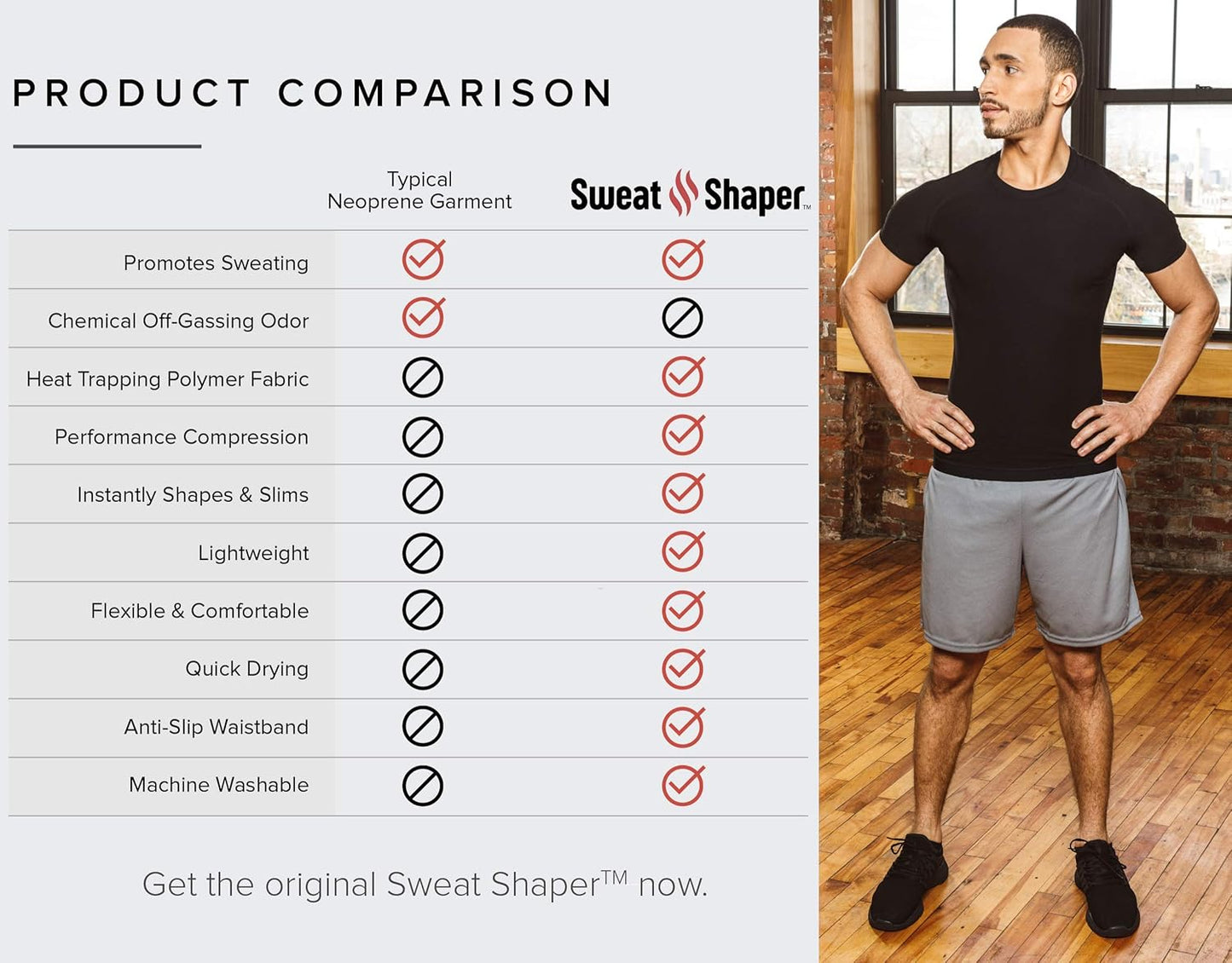 Sweat Shaper Men's Sauna Suit Shirt - Short Sleeve Compression Tee for Enhanced Workout Performance