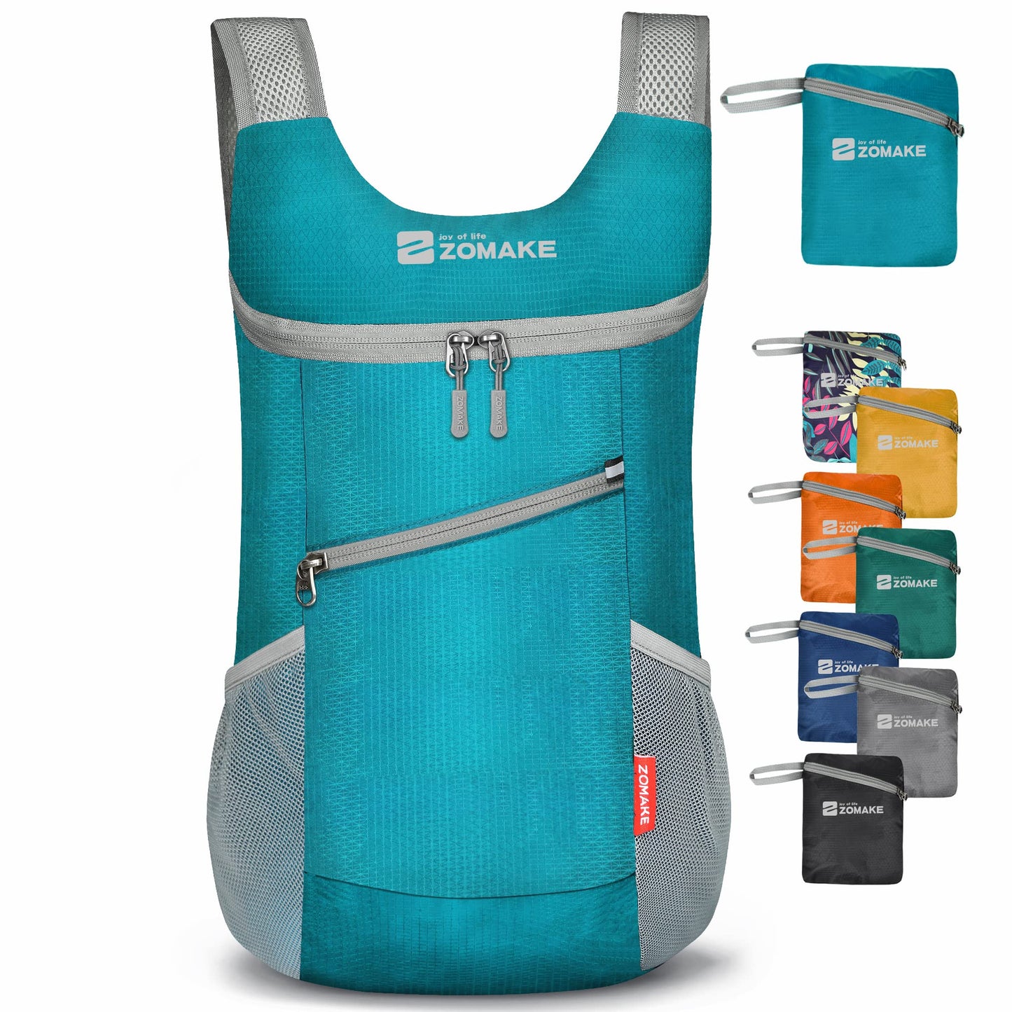 ZOMAKE Ultra Lightweight Packable Backpack 14L, Small Foldable Hiking Backpacks Water Resistant Folding Daypack for Travel(Lake Green)