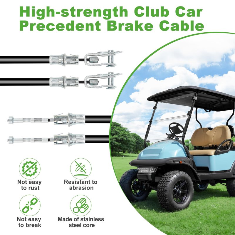 10L0L Golf Cart Brake Cable for Club Car Precedent 2008-up, L+R Driver and Passenger Side, OEM# 103528701 102557501 103528702 102557502 (1 Set)