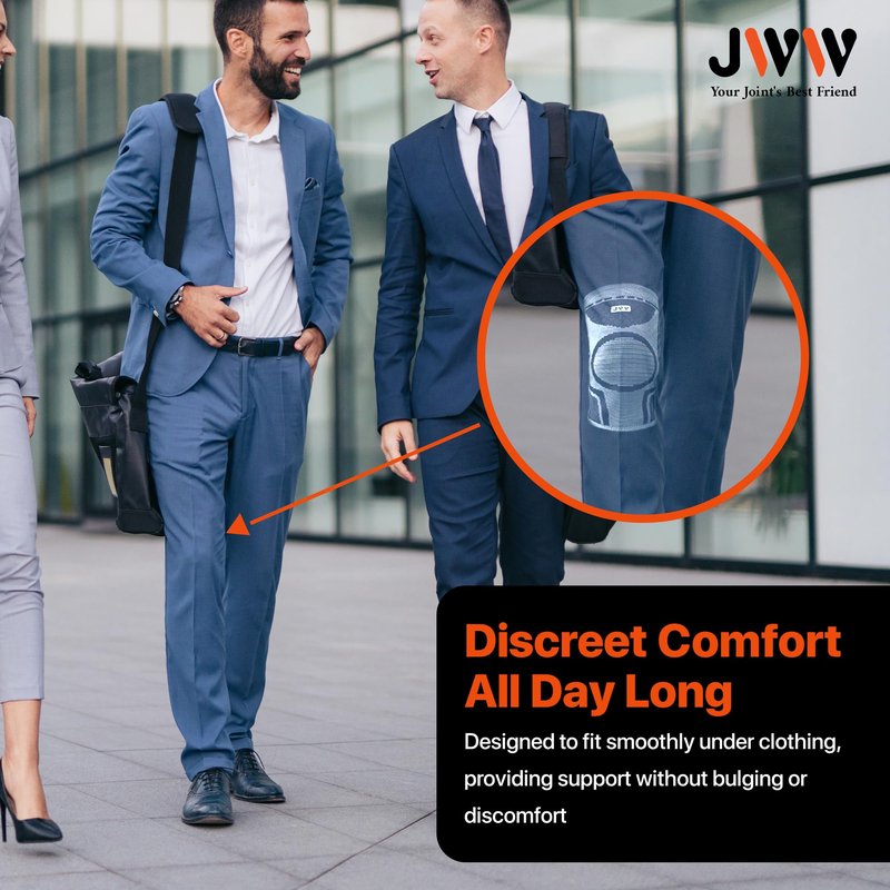 JWW Plus Size Knee Compression Sleeve for Big Thighs, 2 Pack Knee Brace for Men & Women Knee Pain Relief, Workout Sports Knee Support, Knee Braces for Meniscus, ACL & Arthritis Recovery (Black, 4XL)