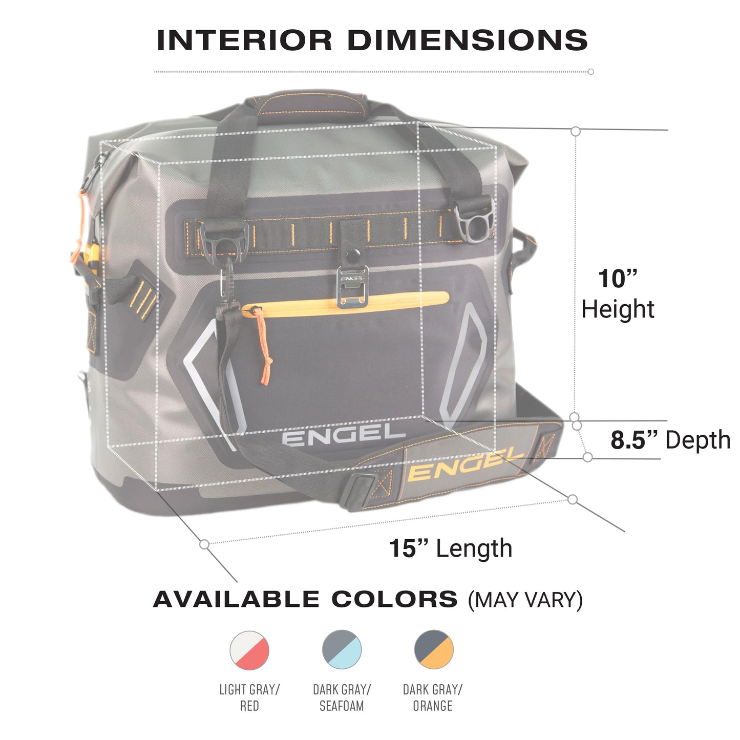 Engel HD20 High Performance Soft-Sided Cooler Tote Bag, Dark Gray & Orange