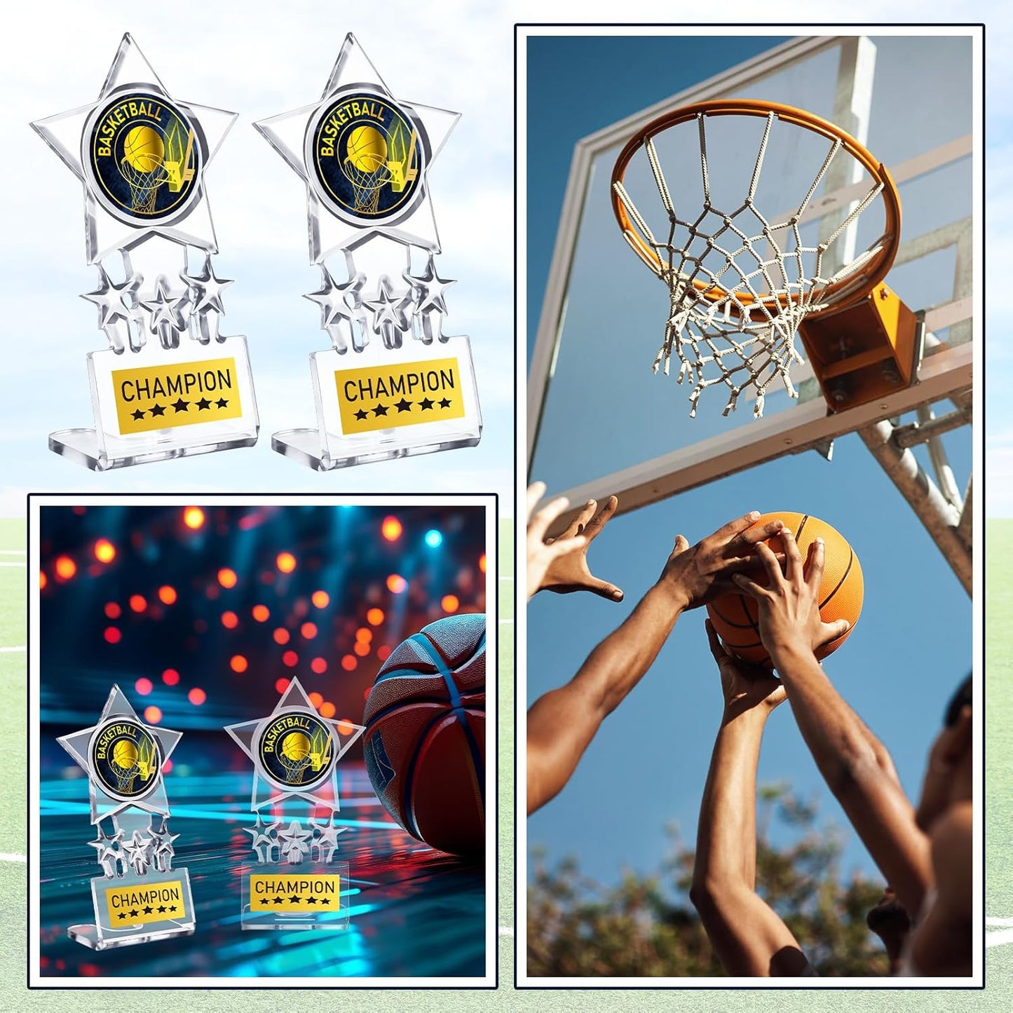Tondiamo Basketball Trophy - Acrylic Champion Awards for Sports Competitions | Bulk Souvenir Gifts