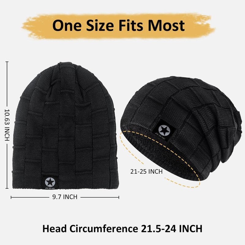 Owntouch 2 Pack Slouch Beanie Warm Mens Womens Soft Beanies Hats Slouchy Oversized Caps Knit Hats Winter Gift for Men