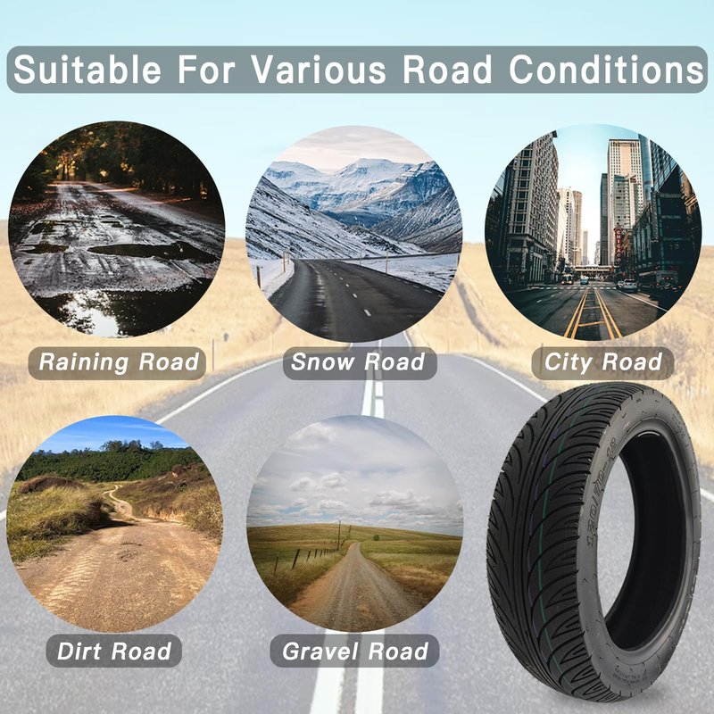 120/70-12 Scooter Tubeless Tire 12 inch Tire Front or Rear Thickened Anti-Skid