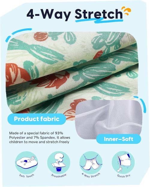 Maamgic Boys Swim Trunks - Quick-Dry Stretch Swim Shorts for Kids | Toddler Bathing Suits