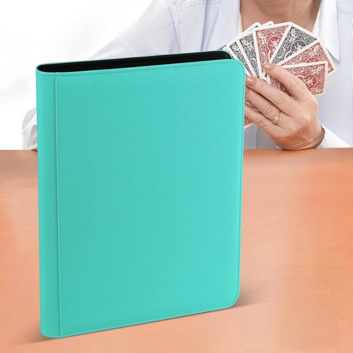 GERMUN Trading Card Binder - Premium 12 Pocket Album for 720 Cards | Double-Sided, Lake Blue