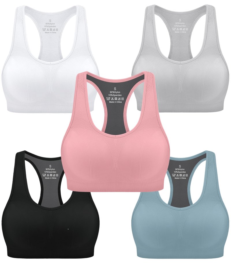 AENLLEY Padded Racerback Sports Bras for Women - Breathable Medium Support for Yoga Gym Workout Fitness