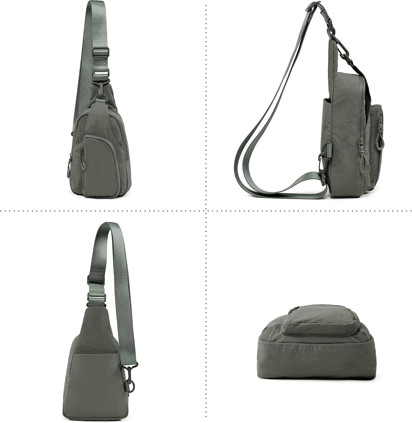 ODODOS Sling Bag - Lightweight Crossbody Chest Bag with Adjustable Straps for Casual Travel & Hiking