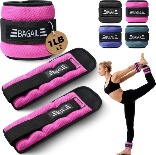 BAGAIL Weighted Vest 10 lb - Black | Ankle & Wrist Weights 2 lb - Pink for Enhanced Training