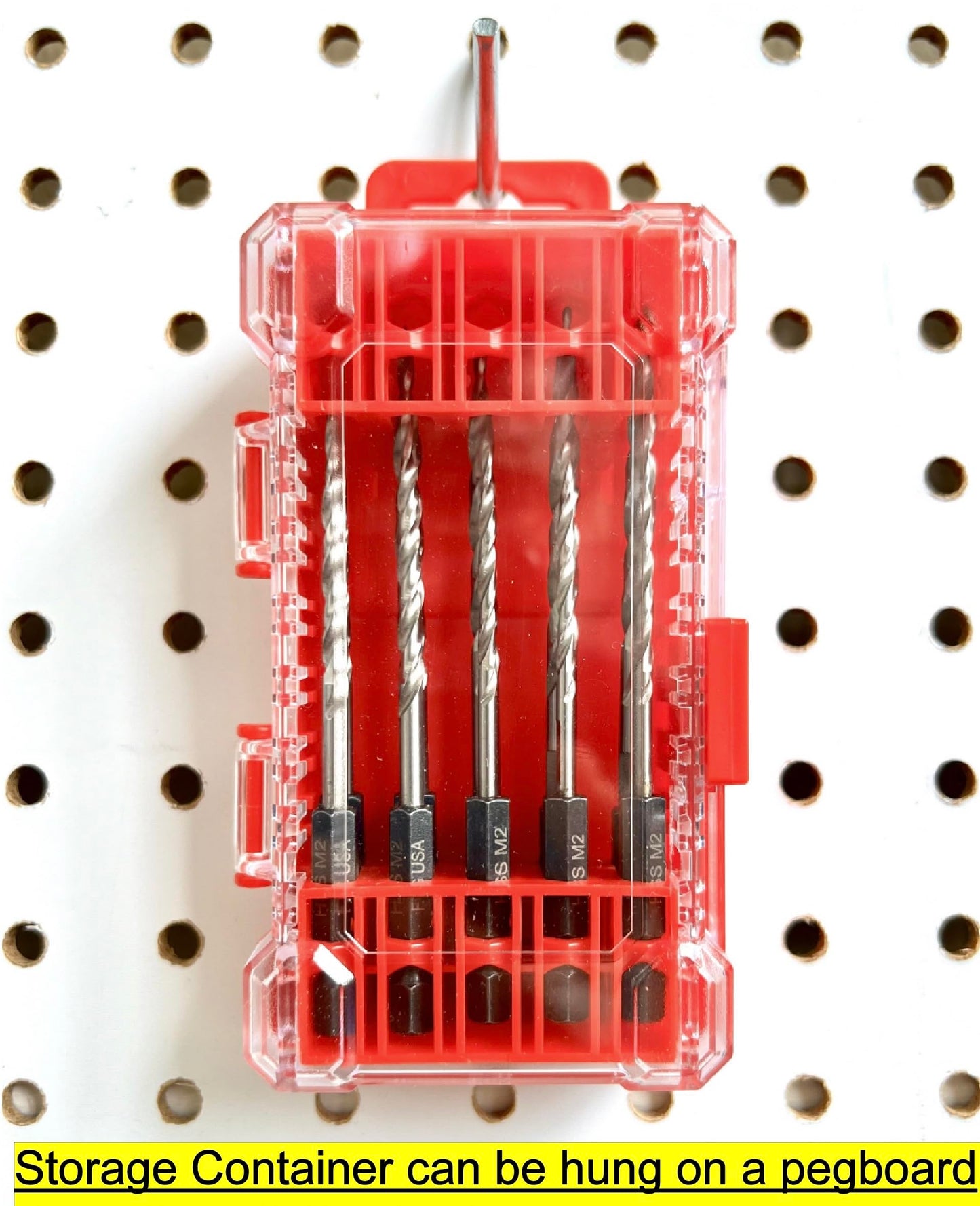 FTG USA Small Storage Container for Impact Driver Bits, Plastic Box Used as Storage Case for Countersink Drill Bit and Hex Bits