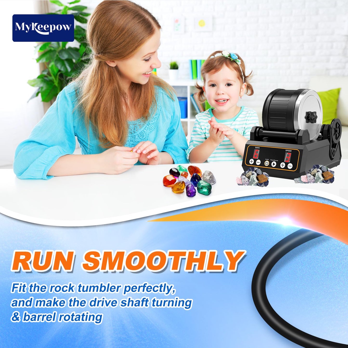 MyKEEPOW Rock Tumbler Belts Compatible with KomeStone Rock Tumbler Model K1 & K1 Pro & K3, 6 Pack (Not fit for K2 Elite Rock Tumbler)