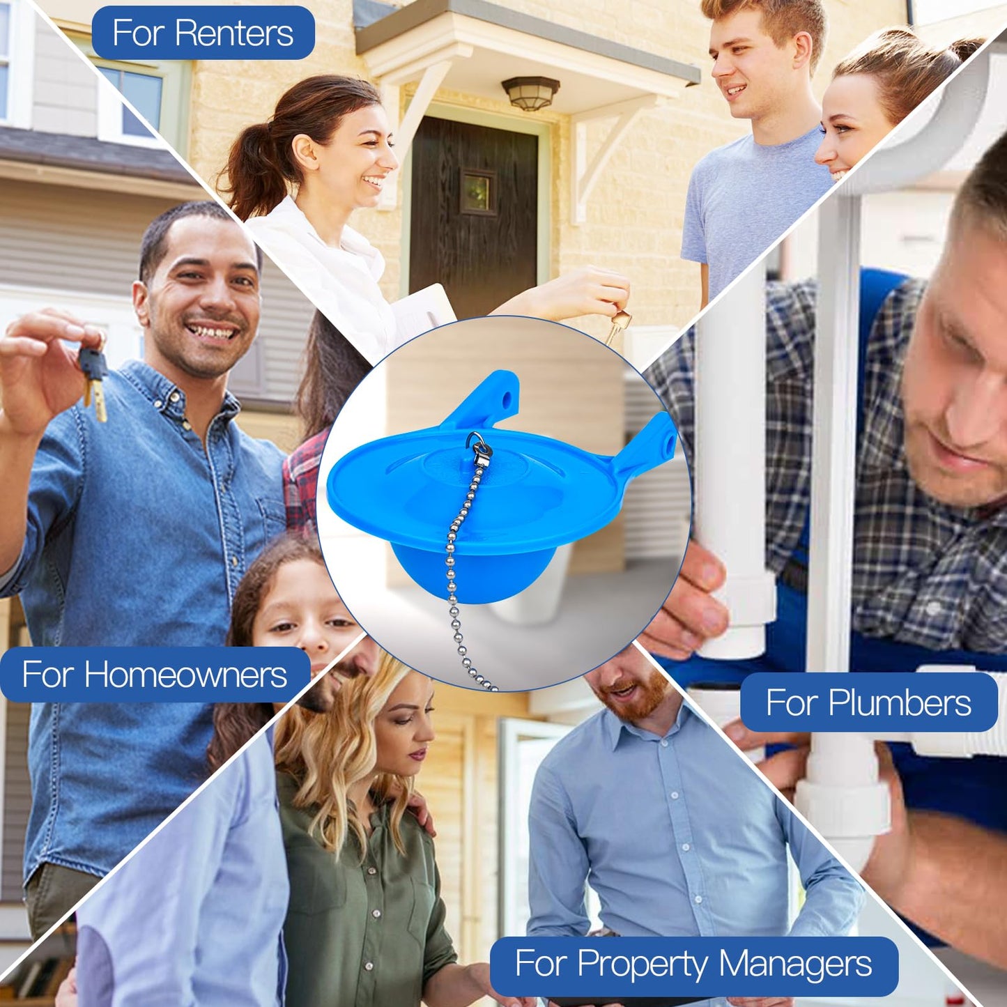 3 Inch Toilet Flapper Replacement, Large Premium Toilet Tank Flapper Fit for Gerber, Silicone Stopper Flapper Repair Parts 3 Inch Toilet Flush Valve, Easy to Install