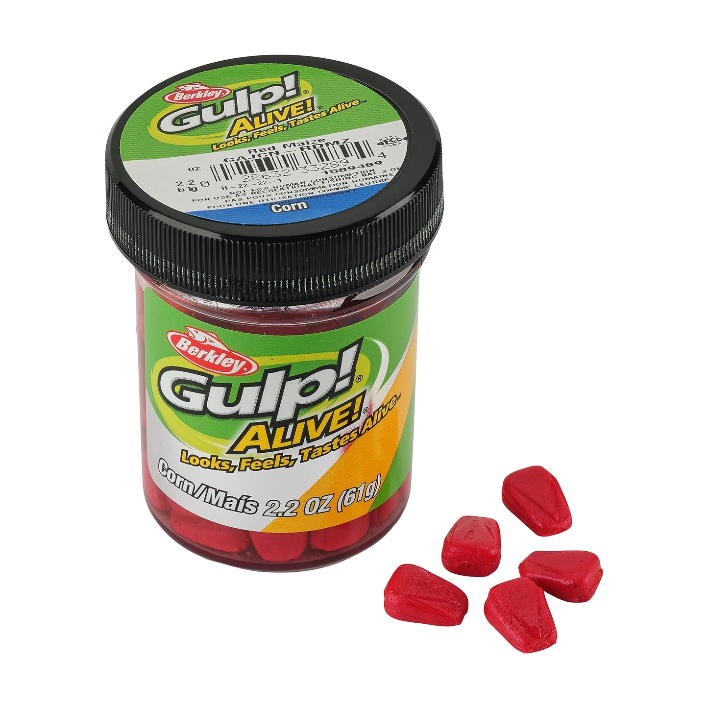 Berkley Gulp! Alive! Corn Fishing Bait, Red Maize, Extreme Scent Dispersion, Great Replacement for Natural Corn, Ideal for Trout, Bass, Crappie, Catfish and More
