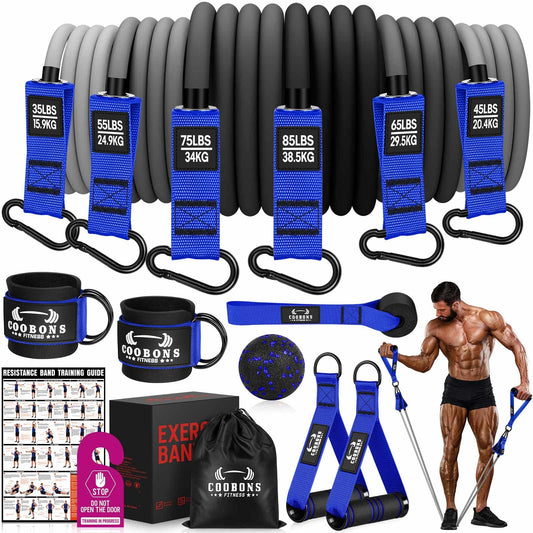 Heavy Resistance Bands for Working Out, 360LBS Exercise Bands with Handles, Workout Bands for Men, Weight Fitness Bands Set for Muscle Training, Strength, Slim, Yoga, Home Gym Equipment