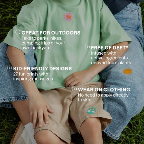 Cliganic Mosquito Repellent Stickers | 90 Pack of Natural, DEET-Free Essential Oil Patches for Kids