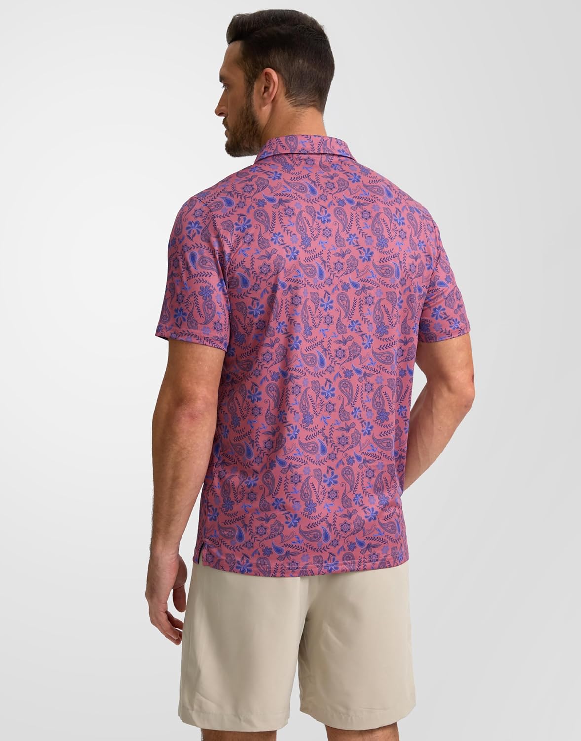 Obla Men's Golf Polo Shirt - Short Sleeve Dry Fit Performance with Moisture-Wicking Fabric | Casual Print Design