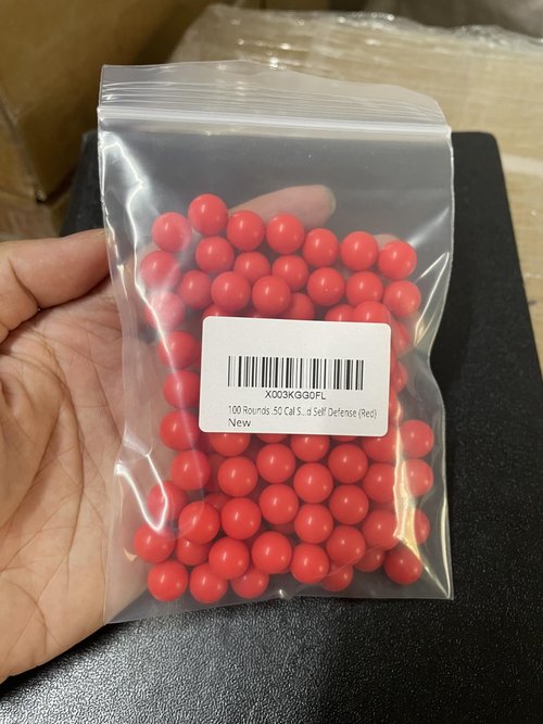 100 Rounds .50 Cal Solid Plastic Paintballs, 50 Cal. Nylon Balls for Training and Target Practice (Red)