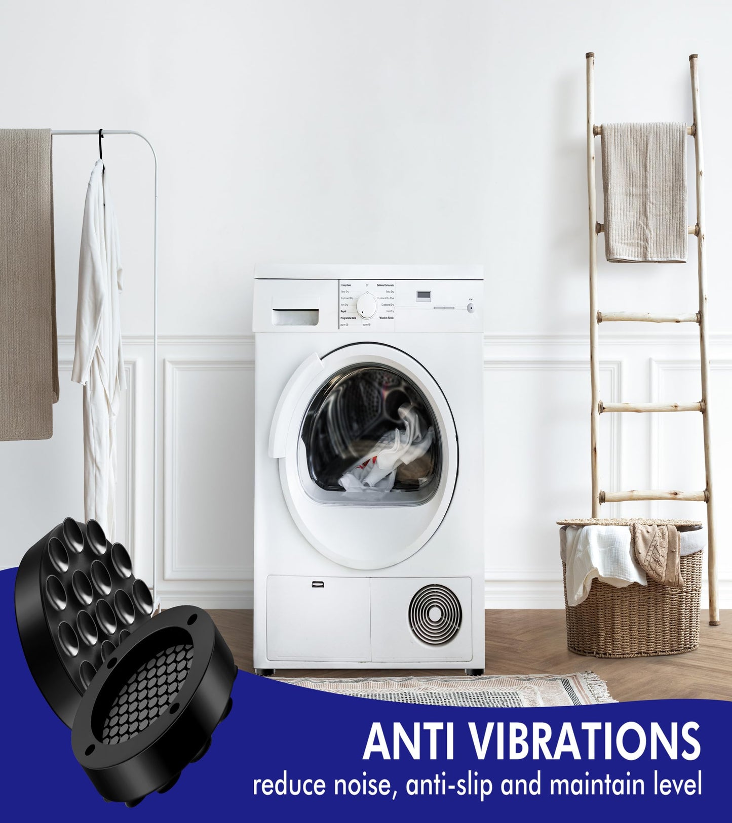 LILIWER Anti Vibration Pads For Washing Machine, Prevent Sliding Out, Soundproofing Base for Appliances, Floor Protector 4 Pack (4)