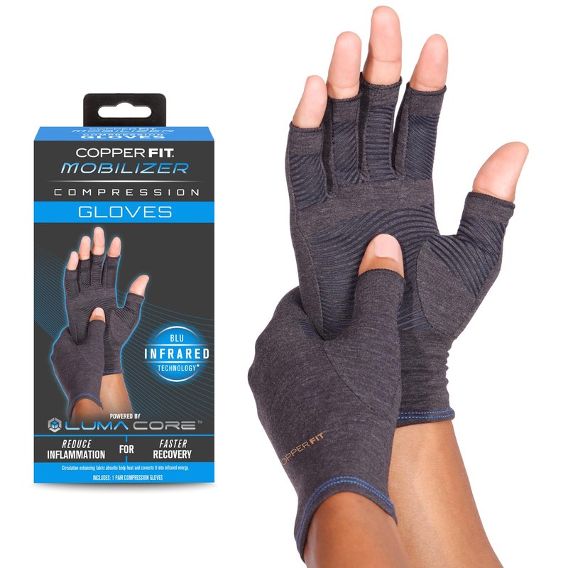 Copper Fit Mobilizer Hand Compression Gloves - For Men and Women (Small, Medium)