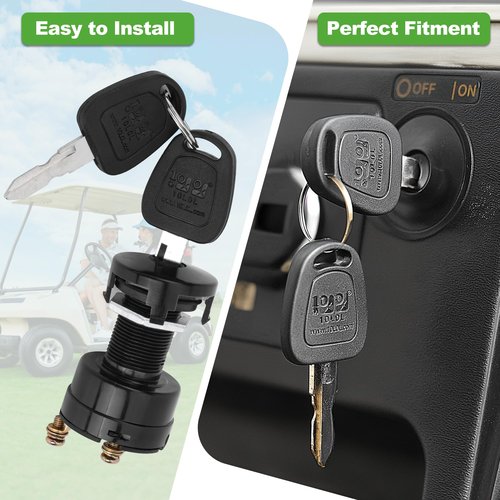 10L0L Golf Cart Starter Ignition Key Switch for Club Car DS 1996-up 36V or 48V Electric Golf Cart, OEM# 101826201