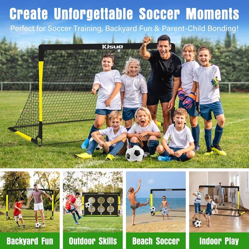 Kids Soccer Goal Set by [Brand Name] - 6x4 Ft Training Equipment for Ages 3-12 | Backyard Soccer Nets