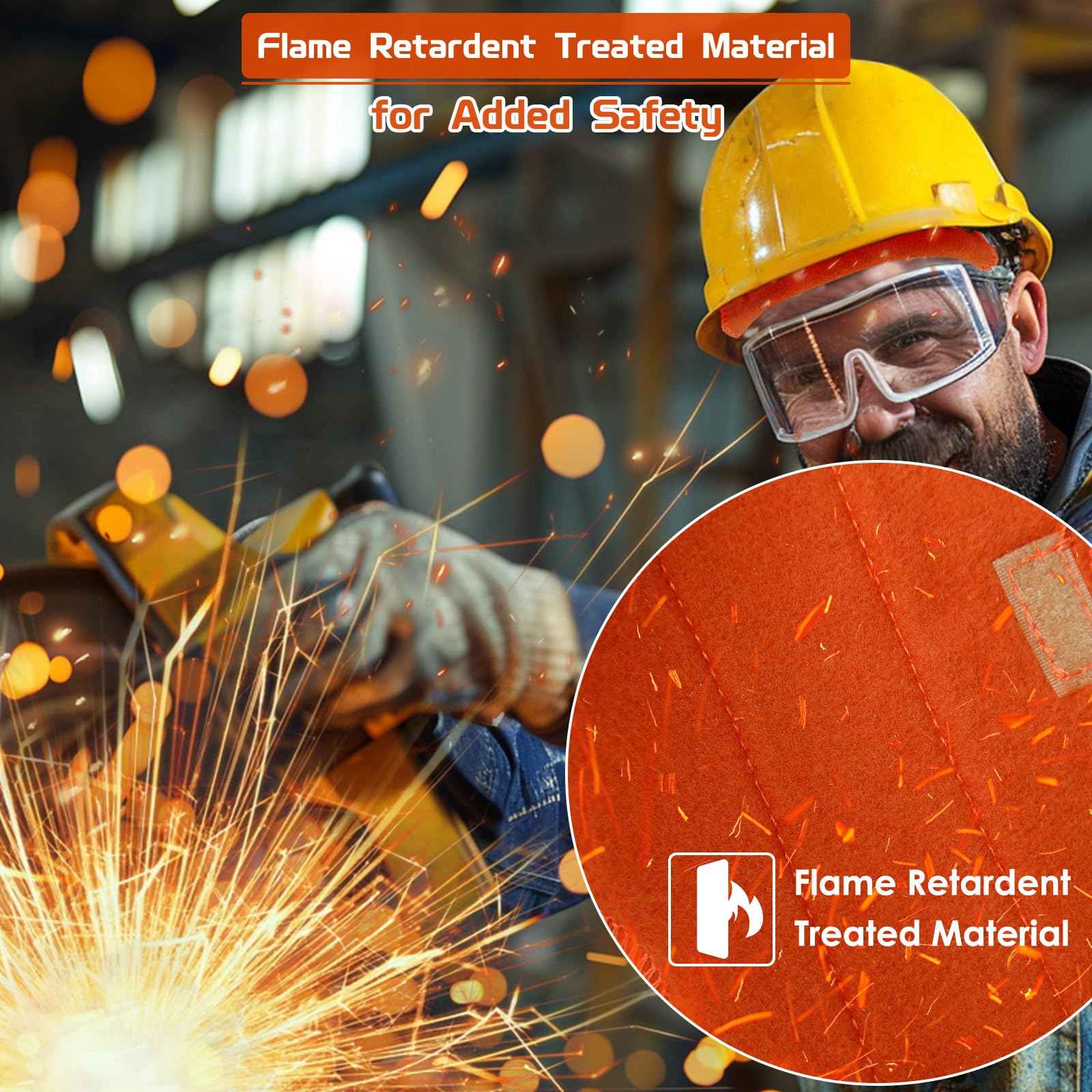 Aolamegs Safe Hard Hat Sweatband- 10PCS Sweat Bands Washable, Hard Hat Liner Replacement, Flame Retardant Cotton Hard Hat Accessories Sweat for Welding Helmet, Construction Hats, Chainsaw Helmet