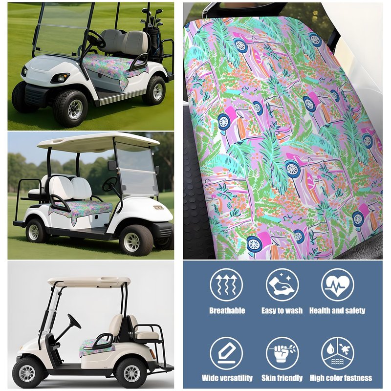 syienasdk Golf Cart Seat Covers, Breathable Golf Cart Seat Towel Blanket for 2-Seat Golf Carts, Golf Club Car Accessories 51''x 31''