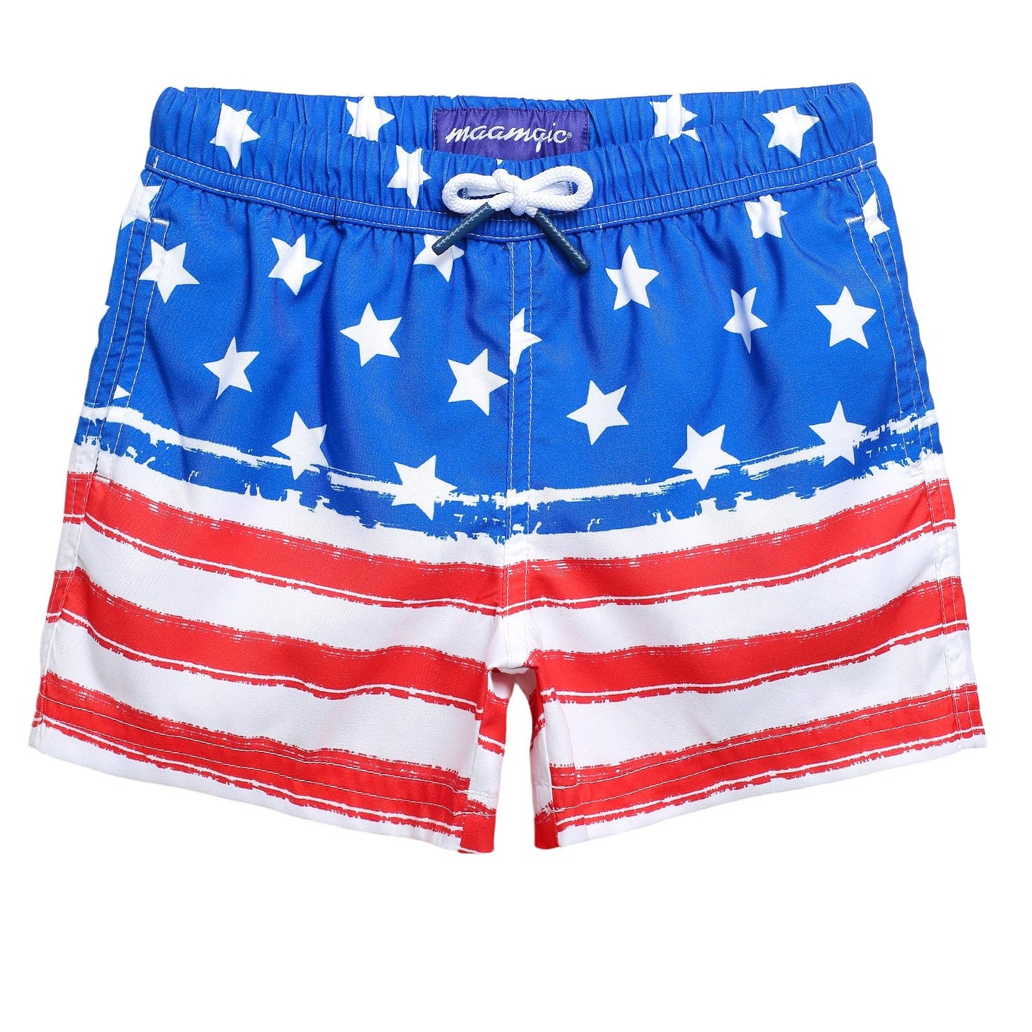 maamgic Boys Swim Trunks Toddler Swim Shorts Little Boys Bathing Suit Swimsuit Toddler Boy Swimwear Flag Blue 5-6 Years