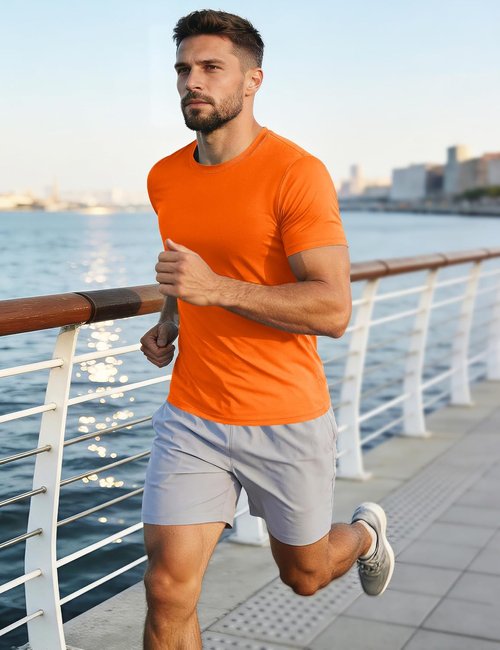 MAGCOMSEN Men's UPF 50+ Quick-Dry Athletic T-Shirt - Ideal for Running, Swimming & Workouts