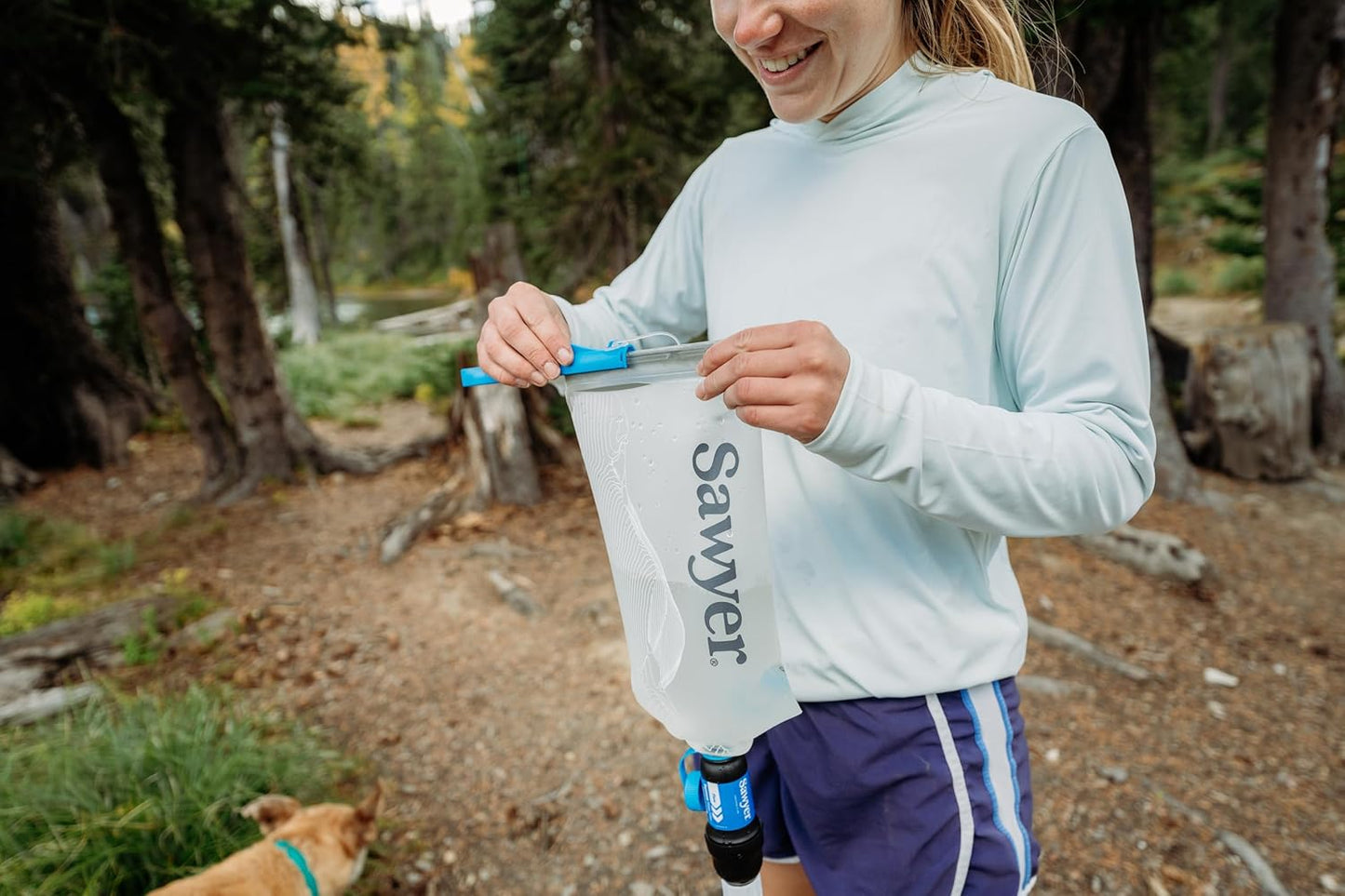 Sawyer Squeeze Water Filtration System - Cnoc 2L Premium Bladder | Clear & Portable