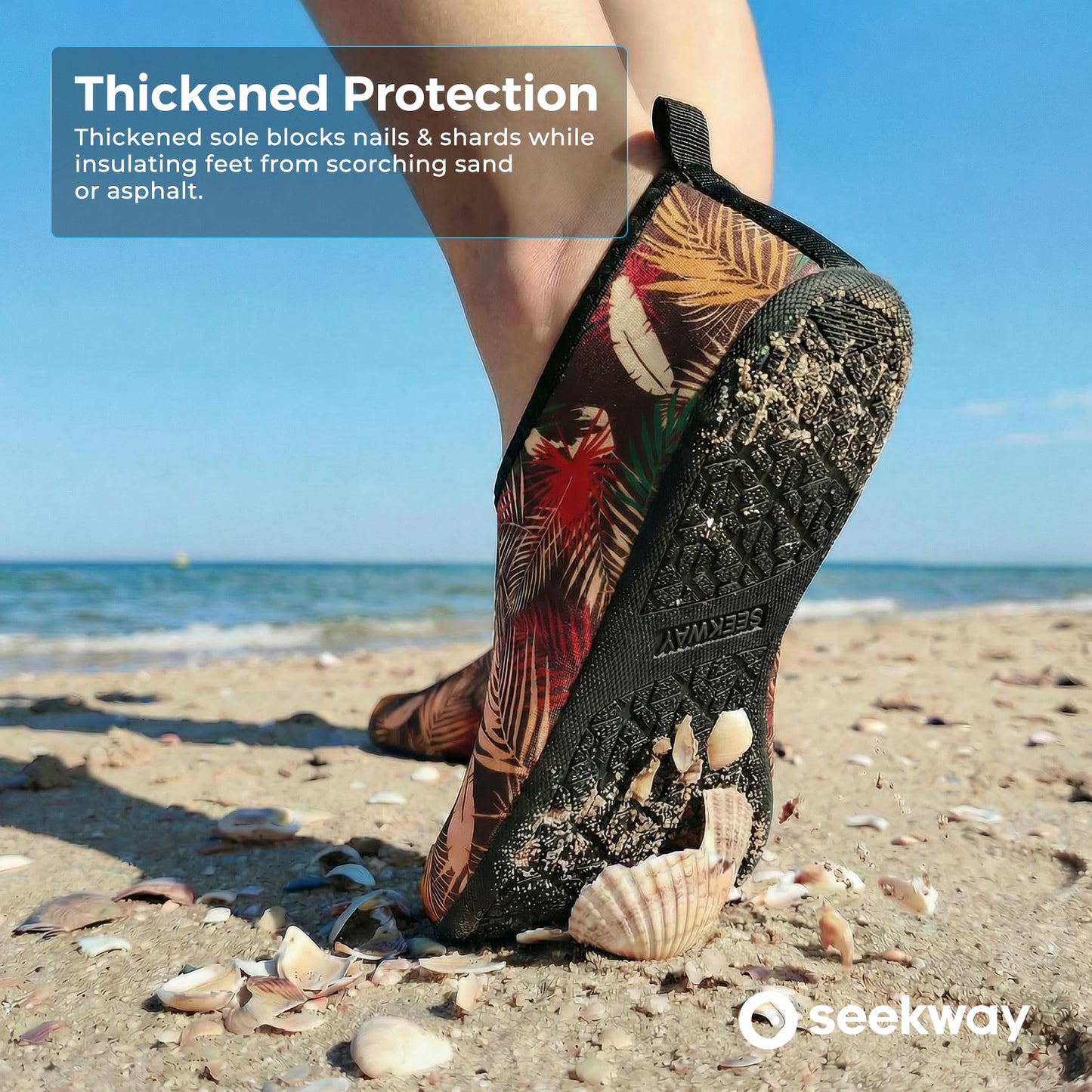 SEEKWAY Water Shoes Barefoot Aqua Socks Quick-Dry Non Slip Shoes for Beach Swim Pool River Boating Surf Women Men Bird SK002(U)