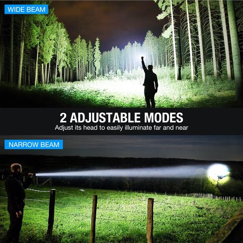 Kmivo Rechargeable LED Flashlight High Lumens, 99,000 Lumens Super Bright Flashlights with 8 Modes & Waterproof, Powerful Handheld Flash Light for Home Camping Hiking