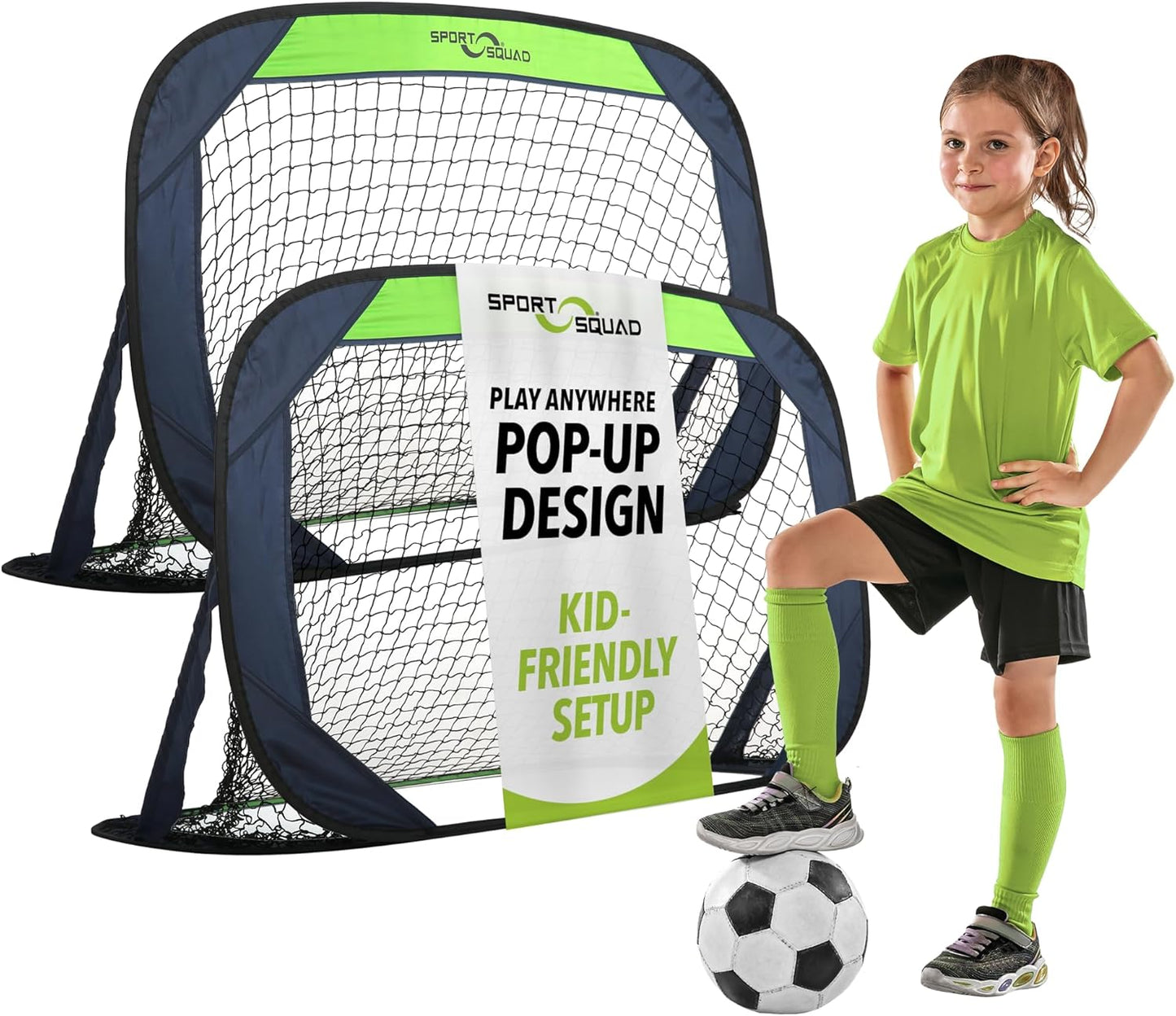 Sport Squad Portable Soccer Goal Set - Easy Setup for Backyard Fun | Ideal for Kids and Adults