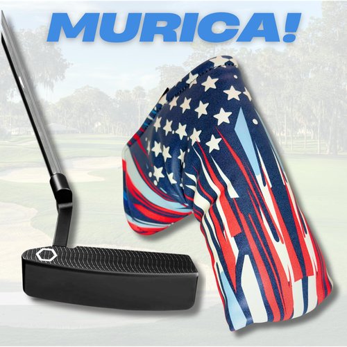 HODL 21 Stars & Stripes American Flag Golf Putter Cover - USA Flag Design, Fits Blade Putters, Waterproof & Protective Golf Club Cover, Stars and Stripes Design