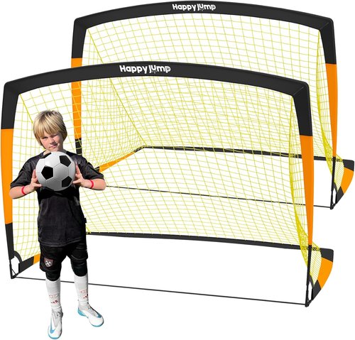 Happy Jump Soccer Goal - Adjustable Sizes 7'x5' to 3'x2.2' | Perfect Backyard Net for Kids