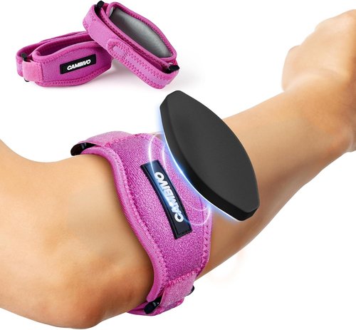 CAMBIVO Tennis Elbow Brace - 2 Pack Adjustable Compression Straps for Pain Relief | Forearm Support for Sports & Gym