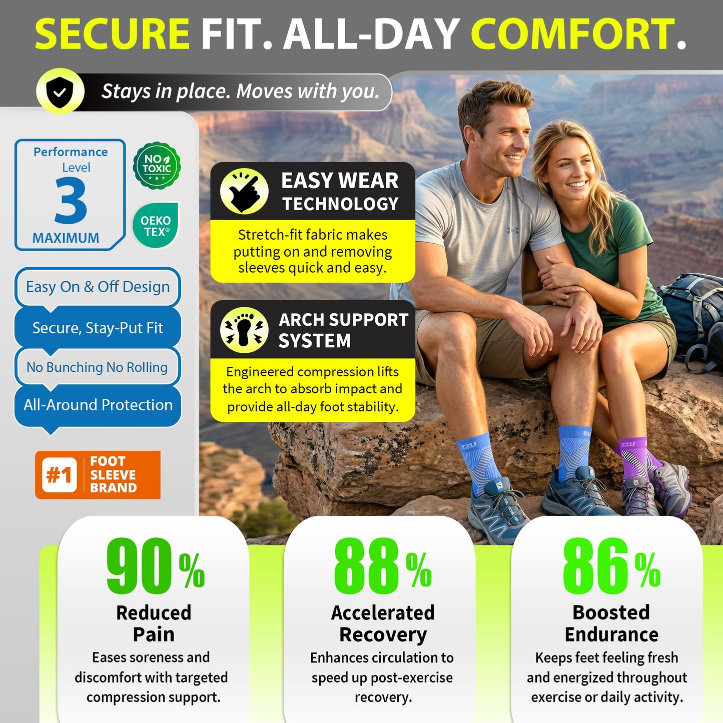 Compression Socks for Plantar Fasciitis, Achilles Tendonitis, Arthritis Relief, Ankle Brace Compression Sleeve with Foot Arch Support, Ankle Wrap for Women, Men, Swelling & Heel Pain Purple S-M