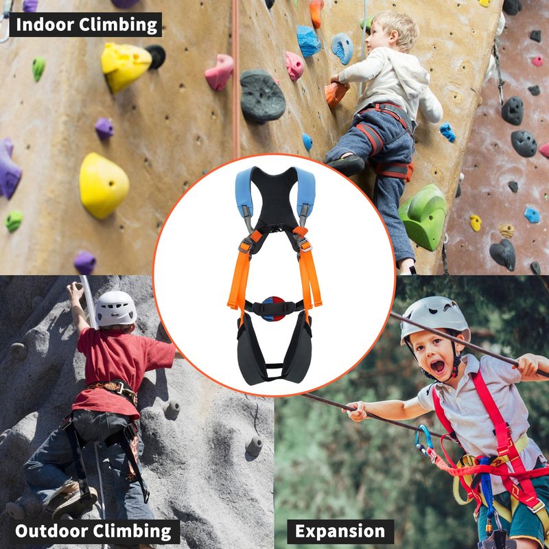 NewDoar Kids Full Body Climbing Harnesses Comfortable & Lightweight,Protection Zipline Belts for Outdoor Expanding Training for Outdoor Expanding Training 3~8 Years